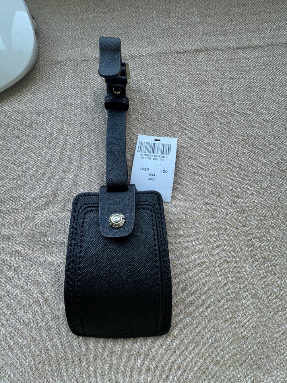 Henri Bendel W. 57TH black luggage tag